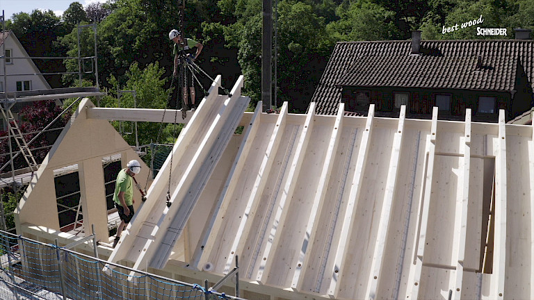 CLT BOX Decke mit Akustikplatte