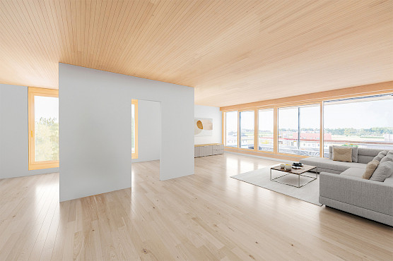 CLT – DECKE heimische Fichte SI ASTREIN, Premium-Paket, Deckenelement aus Massivholz
